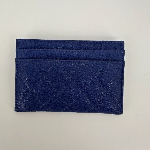 Chanel Blue Quilted Caviar Boy Card Case Wallet - Picture 2 of 6